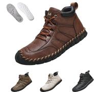 Umhaven Shoes, Umhaven Men'S Shoes, Men'S Casual Leather Good Arch Support Non-Slip Outdoor Breathable Walking Shoe (Brown,32 2/3)