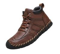 Umhaven Shoes, Umhaven Shoes for Men, Men's Casual Leather Good Arch Support, Non-Slip Outdoor Breathable Walking Shoe (Brown,33 1/9)