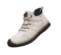 Umhaven Shoes, Umhaven Shoes for Men, Men's Casual Leather Good Arch Support, Non-Slip Outdoor Breathable Walking Shoe (White,32 1/9)