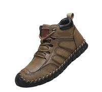 Umhaven Shoes, Umhaven Shoes for Men, Men's Casual Leather Good Arch Support, Outdoor Breathable Walking Shoess (Khaki,32)