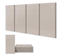 UMIACOUSTICS 4 paneles acústicos, paneles de pared de fibra de vidrio, paneles autoadhesivos de absorción de sonido para estudios en casa, oficina, teatro, camello claro