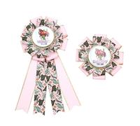 Umibow 2 pines de chapa de hojalata con texto en inglés "Cowboy Mommy To Be and Daddy To Be", diseño del salvaje oeste, para baby shower, botón de roseta para nuevos padres, accesorios para fotos de