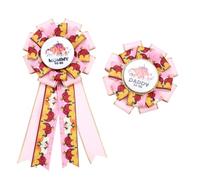 Umibow 2 pines de hojalata con texto en inglés "Daddy and Mommy to Be" para Halloween, baby shower, para revelar el género, para mamá y ser pin papá, roseta para nuevos padres, calabaza de otoño