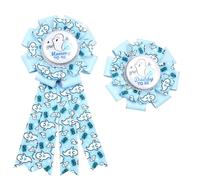 Umibow 2 pines de hojalata con texto en inglés "Daddy and Mommy to Be" para Halloween, baby shower, para revelar el género, para mamá y ser pin papá, roseta para nuevos padres, hojalata, cinta, No es