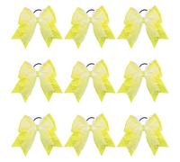 Umibow 9 lazos de animación con purpurina de 8 pulgadas con lentejuelas grandes para animadoras, lazos para el pelo, coleta, bandas elásticas hechas a mano para animadoras