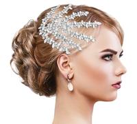 Umibow Peine para el pelo de novia con diamantes de imitación, accesorio para el cabello de novia brillante, accesorios para el cabello para mujeres y niñas (plateado)