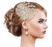 Umibow Peine para el pelo de novia con diamantes de imitación, accesorio para el cabello de novia brillante, accesorios para el cabello para mujeres y niñas (dorado)