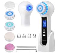 UMICKOO Exfoliante facial, cepillo de limpieza facial impermeable con pantalla LCD, removedor de puntos negros al vacío con 5 cabezales de cepillo, cepillo giratorio facial para exfoliación, masaje y