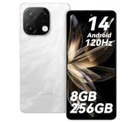UMIDIGI Note 100A Smartphone, 8(4+4) GB+256GB/1TB TF Android 14 Telefono Movil, 6,8" HD+ 120Hz Movil, 5000mAh, 4G Dual SIM, Octa Core, Bluetooth 5.2, 13MP, Face ID, Fingerprint, GPS, Blanco