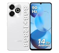 UMIDIGI Smartphone Android 14 Go, 8(4+4)+128GB/1TB TF Telefono Movil, 90Hz 6.75" HD+ Telefonos Moviles, Octa Core, 5000mAh, 4G Dual SIM, Face ID, Fingerprint, GPS, 13MP, 3.5mm Jack, G9x Plata