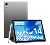 UMIDIGI Tablet Android 14, 11 Pulgadas 8(4+4) GB RAM+256GB ROM/TF 1TB, 4G Dual SIM con Lapiz, 7200mAh, 13MP Cámara, Octa-Core Tablet PC GPS/OTG/BT5.0/Face ID, G9 Tab-Gris