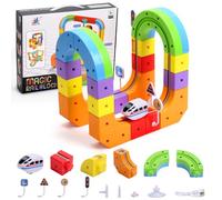 Umikk Clickrail Electric Train Set Flexible Race Track, Magic Rail Block, Magic Rail Block with Gravity Defying 3D, Flexible Race Car Magnetic Track Set, for Kids (Style 1 (32 unidades)