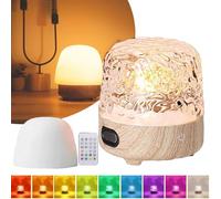 Umikk Lunie Lámpara Lunie Ocean Wave Proyector de Olas Océano Luz Nocturna con Altavoz Bluetooth 16 Colores Luz LED de Seta con Mando a Distancia para Dormitorio Salón Decoración (Color Madera)
