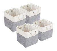 UMILKI Caja de almacenamiento plegable, 4pcs cesta de almacenamiento grande 28*28*28cm, Cestas Organizadoras de Tela para armario, Cajas de Almacenamiento con Asas, para Armario, estanteria, Juguetes
