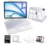 Uminy Funda para teclado Air de 13 pulgadas M4/M3/M2 2026/2025/2024 y iPad Pro de 12.9 pulgadas 3-6 generaciones, funda para iPad con teclado multitáctil, soporte giratorio de 360°, retroiluminación