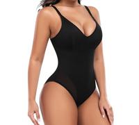 UMIPUBO Body Moldeador Mujer Bodies Fajas Reductoras Adelgazante Shapewear Reductor Control de Abdomen Escote V Body Adelgazar Corset Moldeadora Bodysuit Faja Posparto (Negro, L)