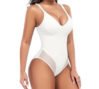 UMIPUBO Body Moldeador Mujer Bodies Fajas Reductoras Adelgazante Shapewear Reductor Control de Abdomen Escote V Body Adelgazar Corset Moldeadora Bodysuit Faja Posparto (Blanco, XL)