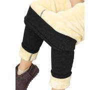 UMIPUBO Leggins Termicos Mujer Invierno Leggings con Forro Polar Pantalones Cálidos para Mujer Elástico Pantalones de Cachemira(Negro,L)