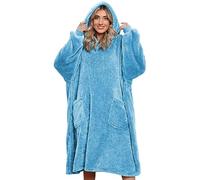 UMIPUBO Sudadera con Capucha Manta Hombres Y Mujeres Talla Grande Sherpa de Gran Jerse De Televisión tamaño Caliente y Esponjoso Invierno Hoodie De Manga Larga Moda Tops(Azul,Talla única)