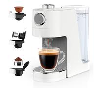Umisu Cafetera Expresso 3 en 1, 20 Bares, Cafetera Multicápsulas Compatible con NES Original/DG/Café Molido, 7 niveles de volumen y temperatura ajustable, para Hogar y Oficina (Blanco)