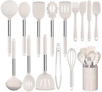 Umite Chef Juego de utensilios de cocina, 15 piezas de utensilios de cocina de silicona, herramientas de cocina, pinzas giratorias, espátula, cuchara para utensilios de cocina antiadherentes