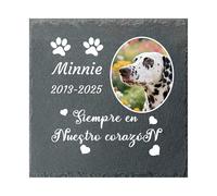 Umitive Lápida Personalizada para Mascotas - Placa Conmemorativa Cuadrada con Foto y Nombre - Regalo por la Pérdida de un Perro, Gato - Decoración para Cementerio de Mascotas (Style B)