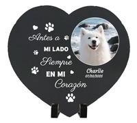 Umitive Lápida Personalizada para Mascotas - Placa Conmemorativa Cuadrada con Foto y Nombre - Regalo por la Pérdida de un Perro, Gato - Decoración para Cementerio de Mascotas (Style I)