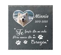 Umitive Lápida Personalizada para Mascotas - Placa Conmemorativa Cuadrada con Foto y Nombre - Regalo por la Pérdida de un Perro, Gato - Decoración para Cementerio de Mascotas (Style D)