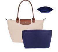 Umiup Organizador de bolso para Longchamp Le Pliage M, organizador de fieltro grande con soporte para tazas, organizador de bolsa con cremallera, 8 compartimentos (azul, M10.23 x 7.87 x 5.1 pulgadas)