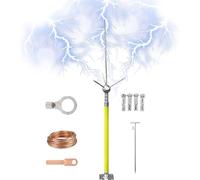 Umiup Pararrayos, Kit de pararrayos Aislado, pararrayos de Techo, Equipo de protección contra Rayos Desmontable, Sistema de protección contra Rayos para el hogar