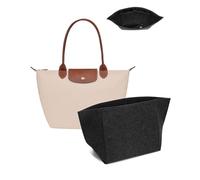 UmiupOrganizador de bolso para Longchamp Le Pliage L, fieltro grande con portavasos, bolsa con cremallera, 8 compartimentos (gris oscuro, L/11 x 9.8 x 6.7 pulgadas)