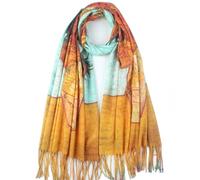 Umjetnost Bufanda suave de cachemira para mujer, bufanda cálida de invierno, chal grande, impresión artística de Monet Van Gogh, C07 amarillo, Talla única