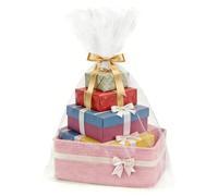 Umllpet Cesta de regalo vacía, cesta de almacenamiento trenzada, cesta trenzada con bolsas de regalo y cintas, organizador de algodón para toallas, cesta de almacenamiento tejida para cumpleaños