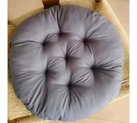 Umllpet Cojín de asiento redondo, 4 unidades, 40 cm de diámetro, suave, redondo, lavable, cómodo cojín para comedor, salón, estudio, jardín, interior y exterior (gris oscuro)