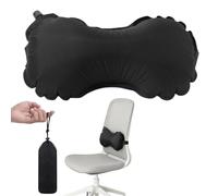 Umllpet Cojín lumbar inflable para coche y avión, cojín de apoyo para la espalda portátil con función de almohada cervical, cómodo cojín lumbar para viajes, coche, oficina y hogar