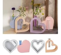 Umllpet Juego de 2 moldes de silicona con forma de corazón para velas, epoxi y yeso con tubos de ensayo y tapones, ideal para manualidades, regalo de bricolaje