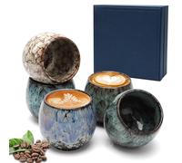 Umllpet Juego de 5 tazas de café de 110 ml, minitazas de café moka sin asa, tazas de café pequeñas de cerámica, juego de mini tazas de espresso, regalo de cumpleaños para mujeres, hombres, mejor amiga