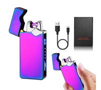 Umllpet Mechero eléctrico, encendedor de arco eléctrico, recargable, encendedor electrónico, sin llama, regalo de cumpleaños para hombres, él y papá (colorido)