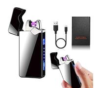 Umllpet Mechero eléctrico, encendedor de arco eléctrico, recargable, encendedor electrónico, sin llama, regalo de cumpleaños para hombres, él y papá (negro)