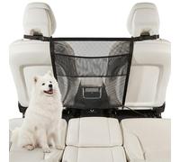 Umllpet Rejilla para Perros para Coche con Bolsillos 69x57cm, Red de separación Universal en Nailon, Barrera de Seguridad para Asiento Trasero