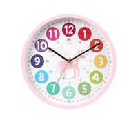 Umllpet Reloj de pared para niños, colorido reloj de aprendizaje para niños, relojes infantiles para niños y niñas, despertador infantil sin tictac, profesor de tiempo analógico con ejercicios de