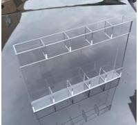 Umllpet Soporte acrílico para pajita de 5 compartimentos con cinta adhesiva, organizador para puerta de armario, cocina, café, apto para tazas Stanley de 30 40 oz, pajitas de acero inoxidable