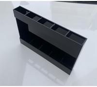 Umllpet Soporte para pajita de acrílico de 5 compartimentos con cinta adhesiva, organizador para puerta de armario, cocina, café, apto para tazas Stanley de 30 40 oz, pajitas de silicona de acero