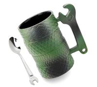 Umllpet Taza con cuchara de 500 ml, taza de café grande de cerámica, asa 3D, regalo para el día del padre para hombres, papá, amantes de los coches y mecánicos, ideal para oficina, hogar y cumpleaños