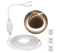 UMOBXKIFN 1 Uds. Tira de luces LED COB de 288LEDs/M AC220V cinta Flexible suave IP67 impermeable con alimentación de la UE for decoración de iluminación de jardín(Nature White,25m)