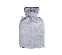 Umoi Mink Botella de agua caliente, de gran valor, 2 L, con funda de forro polar, forro extra, con cremallera, certificado BS1970:2012, probado por TÜV (Gris)