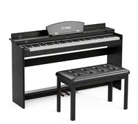 UMOMO Teclado eléctrico de piano digital de tamaño completo de 88 teclas con banco de piano, soporte de música, adaptador de corriente, tablero de 3 pedales, libro de instrucciones y conector de