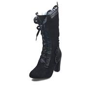 UMore Botas a Media Pierna de Punto de Encaje con Hebilla para Mujer,Botas Militares de Combate a Media Pierna con Cordones de Invierno,para Mujeres niñas…