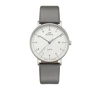 UMR RUHLA 30431 gr - Elegancia y precisión - Elegante reloj de pulsera con movimiento de cuarzo 705 - Caja de acero inoxidable - Esfera blanca - Cristal mineral - Correa de piel gris - Fabricado en