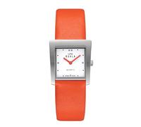 UMR RUHLA - Estilo 20465-2, color: naranja, reloj de pulsera para mujer, cuarzo, acero inoxidable, correa de cuero 3 bar